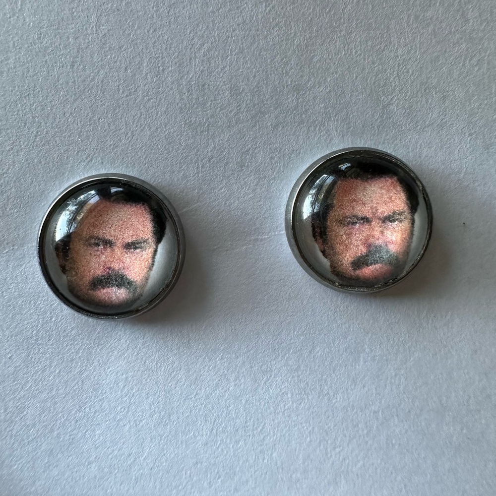Ron Swanson Earrings 🥓 🍳